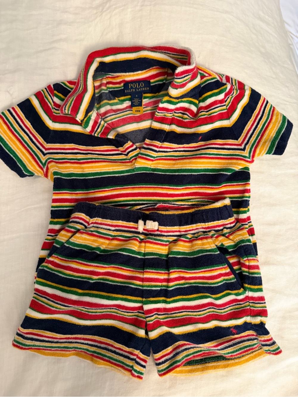 Polo by Ralph Lauren Kids Multicolor Striped Terry Polo Short Set